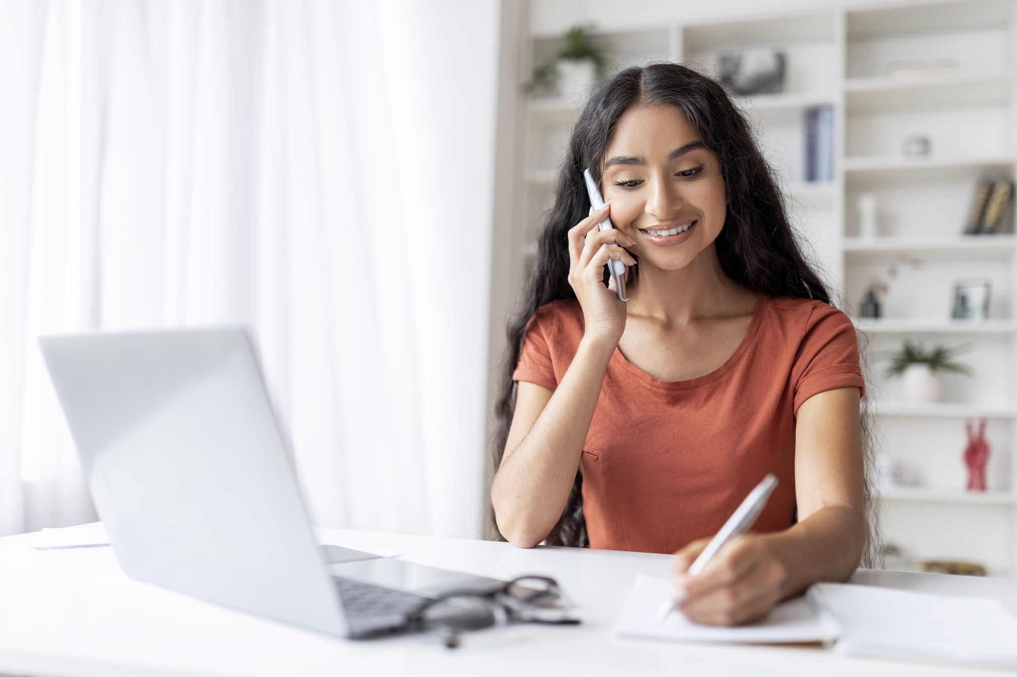 Efficient Young Hindu Lady Handling Work from Home